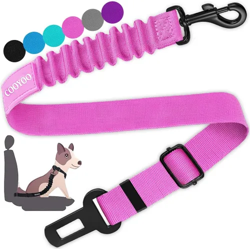 Miniatura 21 de COOYOO Cinturón de seguridad para perro, juego de 3 piezas retráctil, cinturones de seguridad ajustables para vehículo, nailon para mascotas, Set