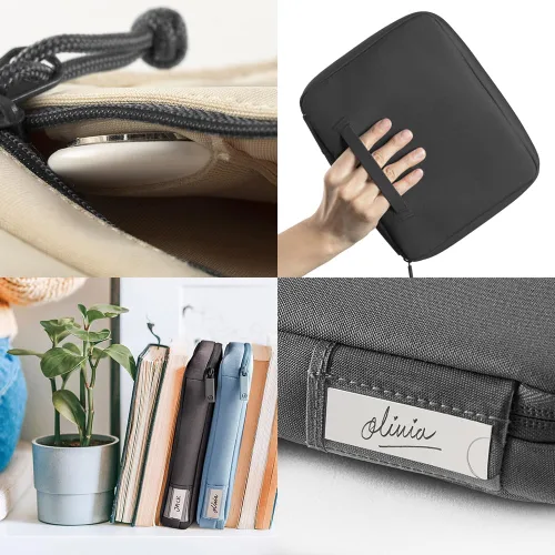Miniatura 4 de UT Wire Folio Tech Gear Pouch - Organizador personal de viaje para artículos electrónicos esenciales, cargadores y accesorios tecnológicos, con Negro