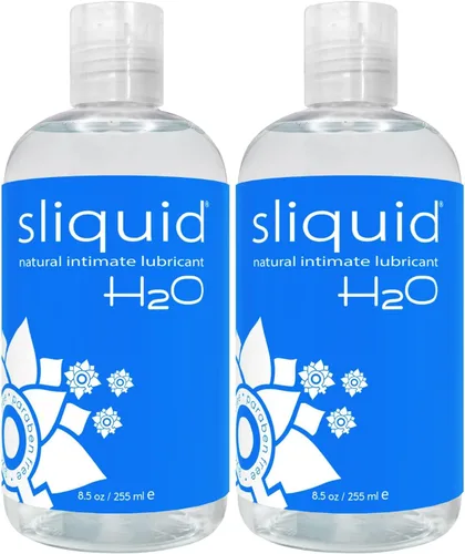 Sliquid H2O Lubricante a base de agua, gel transparente de larga duración, lubricante natural para mujeres/hombres/parejas, sin perfume, 8.5 onzas