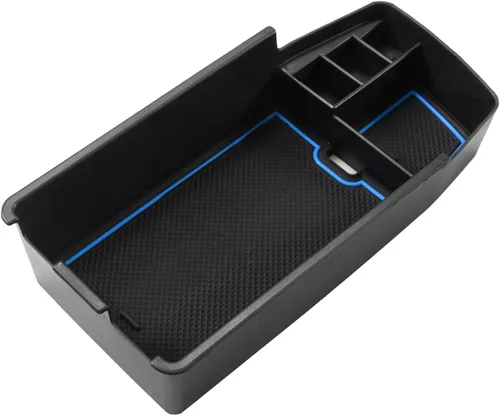 Miniatura 7 de SKTU para 2022 2023 Chevrolet Bolt EUV EV Organizador de consola central inserto de ABS negro, bandeja de materiales, reposabrazos, caja de 2022
