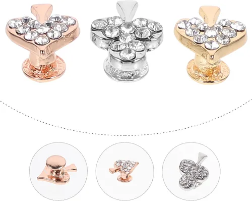 Miniatura 4 de Abaodam 3 piezas de correa de reloj decorativos brillantes anillos decorativos bucles clavos reloj correa de silicona decoraciones