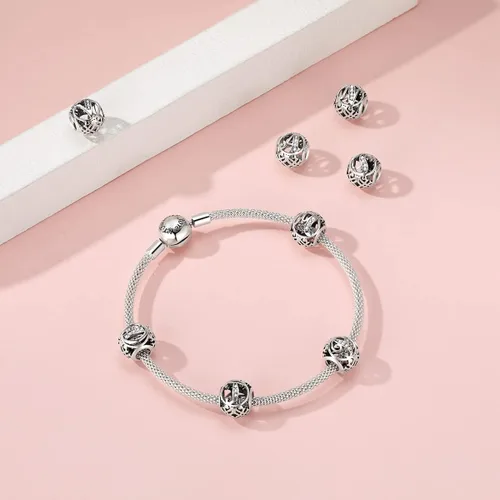 Miniatura 4 de TIZU Dijes de plata de ley 925 para dijes, pulseras, cuentas iniciales del alfabeto, joyería de regalo para mujeres