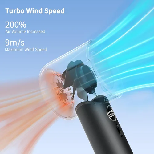 Miniatura 2 de Ventilador de mano, ventilador personal portátil con 1-100 velocidades ajustables, 5000 mAh [15 horas de tiempo de trabajo máximo] recargable