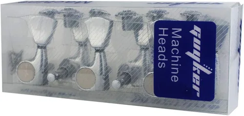 Miniatura 5 de Guyker Cabezales de máquina de guitarra (3L + 3R) – Juego de clavijas de afinación selladas 1:21 con perilla en forma de tulipán de repuesto