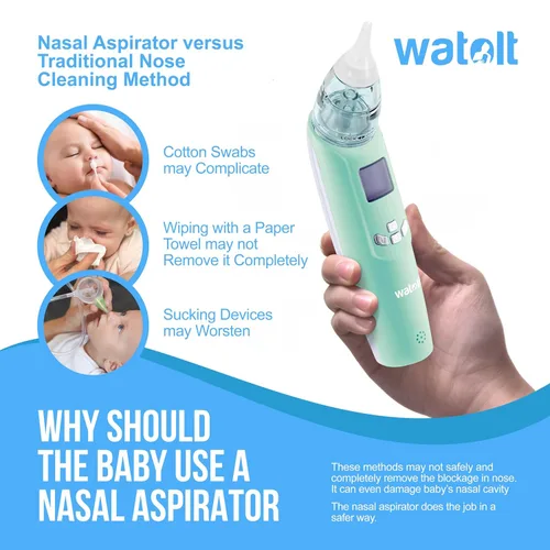 Miniatura 8 de Aspirador nasal para bebé – succión eléctrica de nariz para bebé – lechón automático para bebés – removedor de mucosidad para niños pequeños