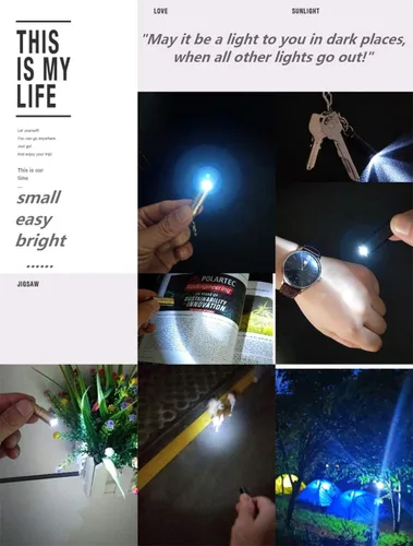 Miniatura 8 de e1 Llavero Linterna Más Pequeña Micro Mini Pequeño Llavero Luz Duradera Luz de Seguridad para Llevar Todos los Días Emergencias al Aire Libre Pasear