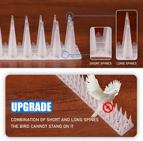 Miniatura 4 de TOBWOLF Paquete de 12 picos de pájaros, picos de plástico para valla para pájaros pequeños, paloma, ardilla, mapache, no más nidos de pájaros