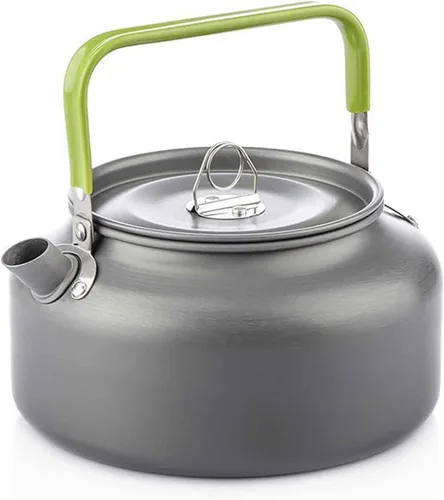 Miniatura 11 de LIXADA Hervidor de camping 0.8L/1.2L/1.6L para agua hirviendo, tetera de té tetera de aleación de aluminio con mango de silicona bolsa de transporte