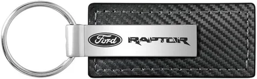 AU-TOMOTIVE GOLD, INC. Llavero de cuero de fibra de carbono negro con licencia oficial para Ford Raptor