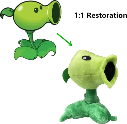 Miniatura 6 de JHESAO 7 "Plantas y Zombies PVZ Peluche Peashooter Juguetes PVZ 1 2 Peluche Suave Zombies Muñeca Green Pea Shooter Juguete de peluche Nuevo