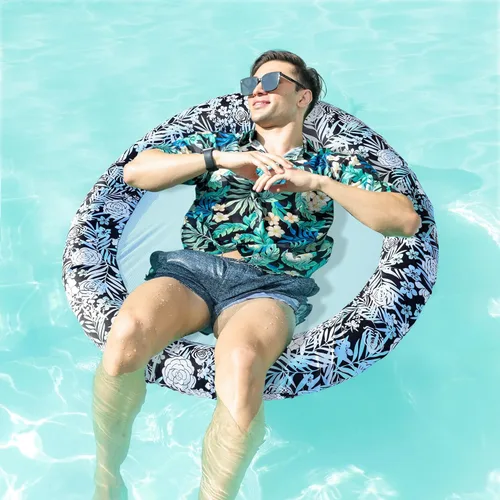 Miniatura 2 de Flotadores inflables de piscina para adultos, flotador de silla de piscina cubierta de tela, flotador de malla para adultos, hamaca de piscina