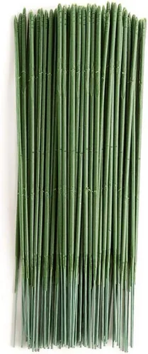 Joleully- 100 varillas de plástico con diseño floral, varillas de flores artificiales, alambre de flores verdes, ideal para manualidades, 6.7 in y