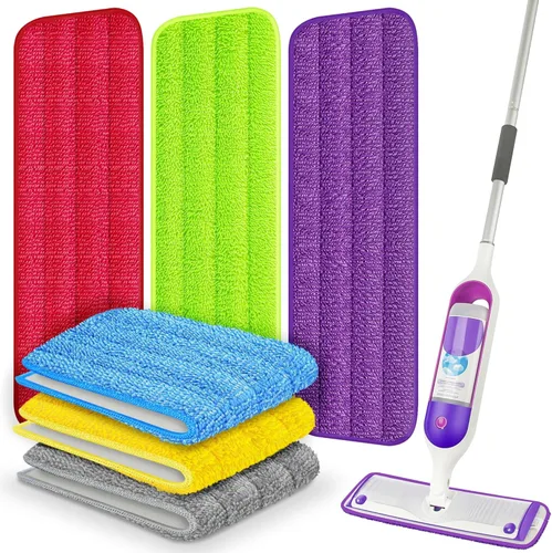 Miniatura 10 de 6 paquetes de almohadillas reutilizables para fregona compatibles con Swiffer PowerMop, almohadillas de microfibra para suelos de madera, repuestos