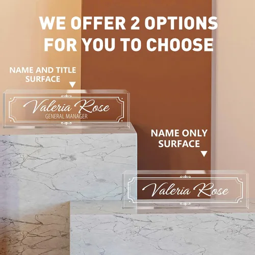 Miniatura 5 de Placa de nombre personalizada para escritorio, placas de nombre grabadas personalizadas para hombre, regalos del día del jefe para jefe, decoración