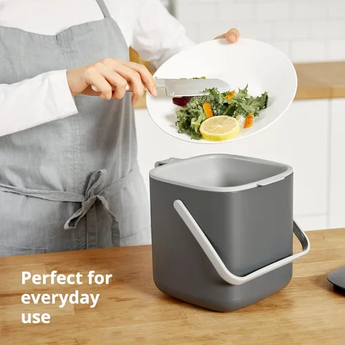 Miniatura 3 de BLUE GINKGO - Basurero de cocina [2.6L / 0.69 GAL] – Cubo de desperdicios de alimentos sin filtro, hermético a olores, para encimera, con asas Verde