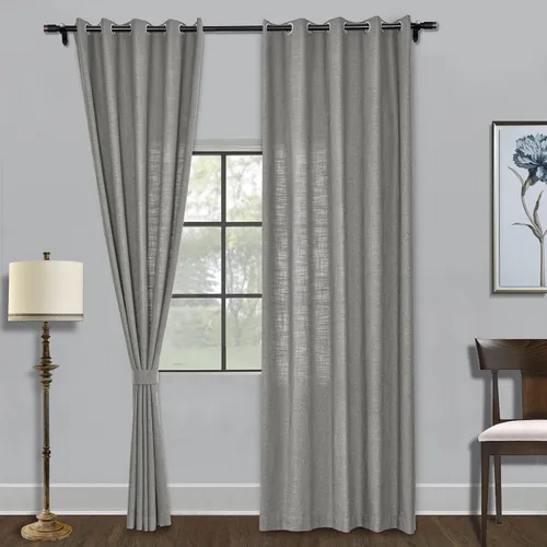 Miniatura 27 de Fcosie Cortinas de lino de 50 pulgadas de ancho x 63 pulgadas de largo, paneles de cortina filtrantes de luz, paneles de cortina con ojales