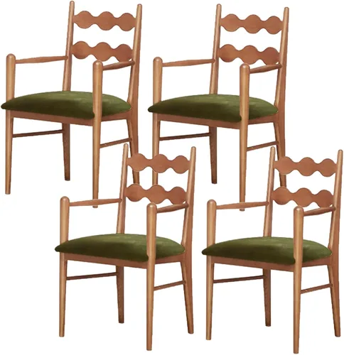 Miniatura 32 de Sillas de comedor tapizadas, silla de cocina con respaldo, silla de sala de estar con brazos versátil asiento de comedor de granja, sillas