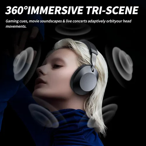 Miniatura 2 de SOMIC Air One ANC - Auriculares inalámbricos Bluetooth, audio espacial personalizado, cancelación activa de ruido híbrida, auriculares Bluetooth