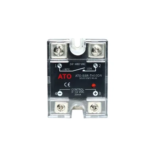 Miniatura 2 de Relé de estado sólido ATO SSR-10DA Relé semiconductor monofásico de CC a CA, entrada 3-32V CC, salida 24-480V CA (10A)