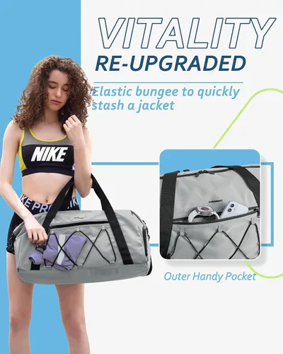 Miniatura 2 de BAGSMART - Bolsa de gimnasio para hombres y mujeres, bolsa de viaje deportiva con compartimento para zapatos y bolsillo húmedo, bolsa de lona