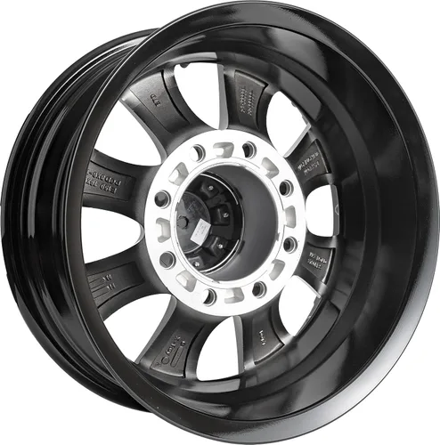Miniatura 3 de Serie Viking 16" x 6" 8 On 6.5 Rueda de Aluminio con Labio y Cara Mecanizados Acabado Negro Brillante con Tapa Negra SKU Actualizado