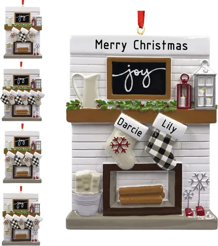 Mantel de chimenea, adornos de Navidad personalizados para la familia, 2025, medias personalizadas, familia de 2, 3, 4, 5, 6 nombres, adorno de