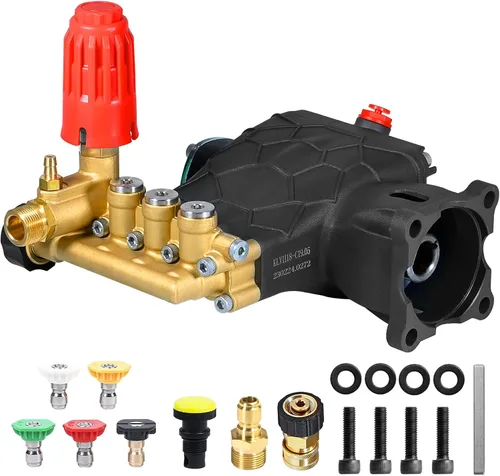 Miniatura 8 de Bomba de lavado a presión horizontal de eje de 3/4", 2600-3000 PSI, 2.5 GPM, bomba de repuesto OEM para Honda GC160,309515003,308418007,020241 y más