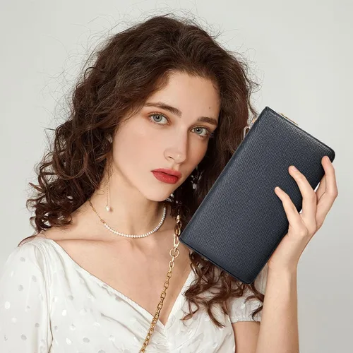 Miniatura 79 de Chelmon - Monedero para mujer de cuero genuino con bloqueo de señal RFID, para tarjetas de crédito