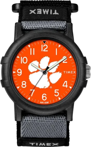 Miniatura 35 de Timex Reloj unisex Collegiate Recruit de 1.496 in - Tennessee Volunteers con correa de tela negra Texas Tech Red Raiders