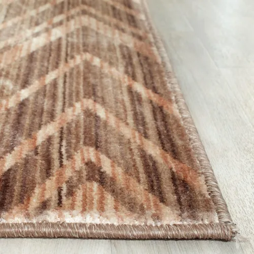 Miniatura 3 de SAFAVIEH Infinity Collection INF588V - Alfombra de pasillo, 2 x 8 pies, color gris pardo y beige, no desprende pelusa y de fácil cuidado, ideal