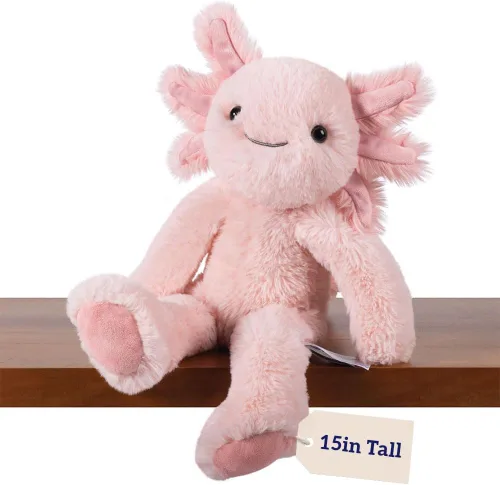 Vermont Teddy Bear Peluche de Axolotl – Juguetes de Animales de Peluche Axolotl Rosa de 15 Pulgadas, Peluche Ultra Suave y Tierno, Juguete de Regalo
