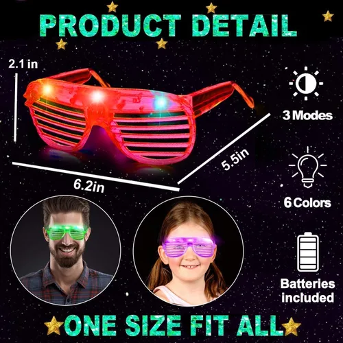 Miniatura 4 de TURNMEON Paquete de 20 lentes LED, regalos de fiesta para el día de San Valentín, 6 colores que brillan en la oscuridad, suministros de fiesta
