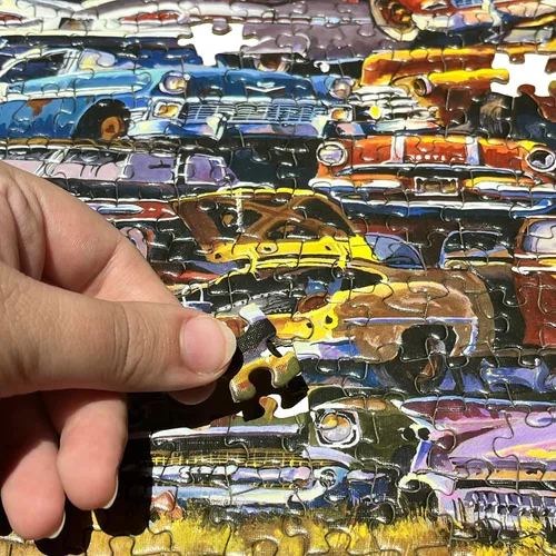 Miniatura 4 de TDC Games Rompecabezas de coche clásico fabuloso de los años 50, rompecabezas vintage de 1000 piezas para adultos