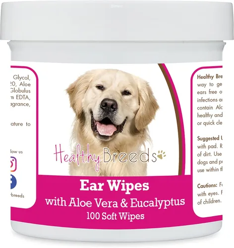 Miniatura 15 de Healthy Breeds Pastor alemán, silla de montar, toallitas de limpieza de oídos con aloe y eucalipto para perros, 100