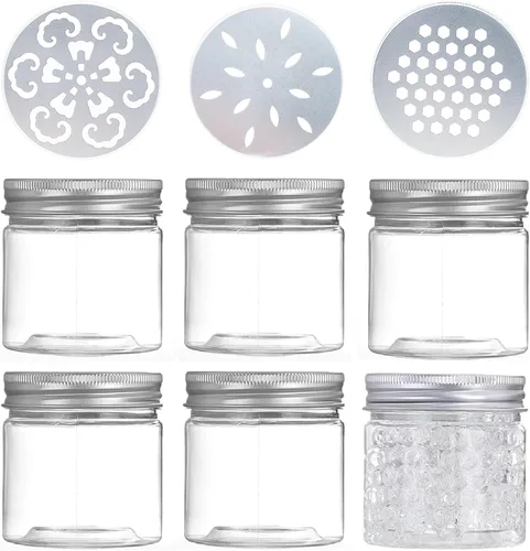 6 unidades de 5.1 fl oz, 5 onzas, 3 estilos perfumados, ambientador, difusor de aroma de perfume sólido, recipientes de almacenamiento vacíos con