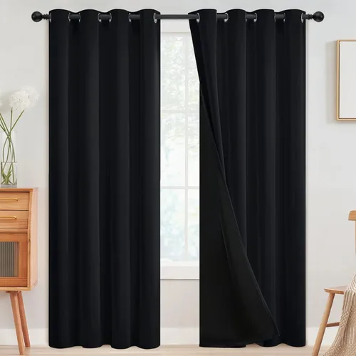 Miniatura 35 de SimpleHome - Cortinas opacas 100% para recámara, cortinas de ventana con ojales beige, con aislamiento térmico, cortinas de oscurecimiento