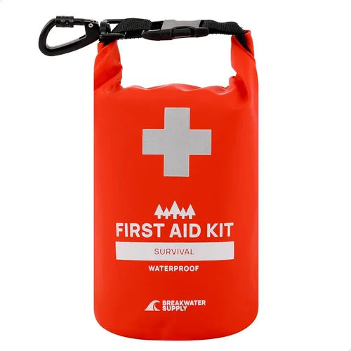 Breakwater Supply™ Kit de primeros auxilios impermeable, bolsa seca precargada con suministros de preparación de supervivencia de emergencia para