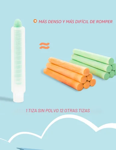 Miniatura 4 de Tiza no tóxica sin polvo con soporte para niños, pizarra blanca de colores, herramienta de arte para pizarra, niños, dibujo, escritura, 24