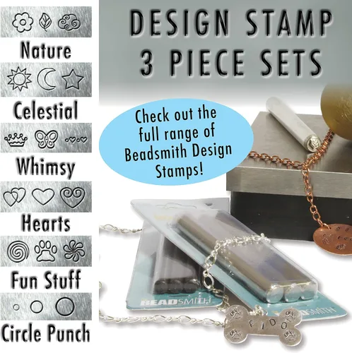Miniatura 4 de The Beadsmith Sellos de diseño de acero - Herramientas de estampado de joyas, perforador circular, juego de 3 piezas, 3.125 pulgadas con base