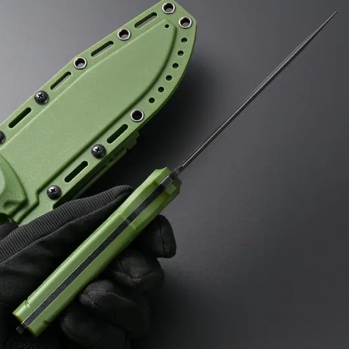 Miniatura 8 de Gtkii GTK3 cuchillo de hoja fija con hoja de acero AUS-8, mango de nylon y fibra de vidrio, cuchillo de espiga completa, herramientas EDC