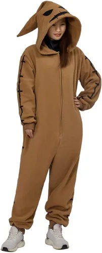 Miniatura 4 de Oogie Boogie - Disfraz unisex de pijama de Navidad para cosplay Marrón claro