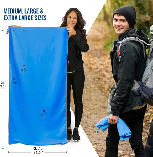 Miniatura 4 de VENTURE 4TH Toalla de Viaje de Secado Rápido - Toallas de Microfibra Ultra Suaves de Secado Rápido - Esencial para Camping, Mochileros, Yoga, Azul