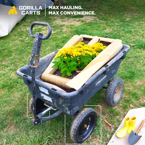 Miniatura 5 de Gorilla Carts Paquete de 2 Neumáticos de Repuesto Sin Pinchazos de 13 Pulgadas, Capacidad de 300 lb Cada Uno – Poliuretano Sólido, Cubo de 2.16