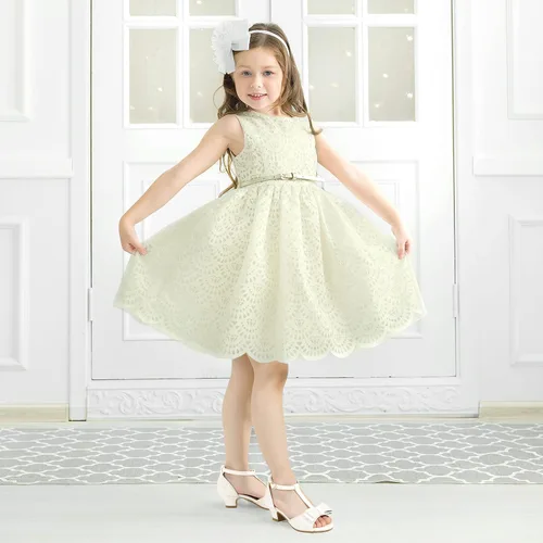 Miniatura 5 de PANDANINJIA Sally Girls Heels, Girls Dress Shoes Pump T Strap Open Toe Bow Rhinestone Girls Sandals for Toddler Little Kid Big Kid