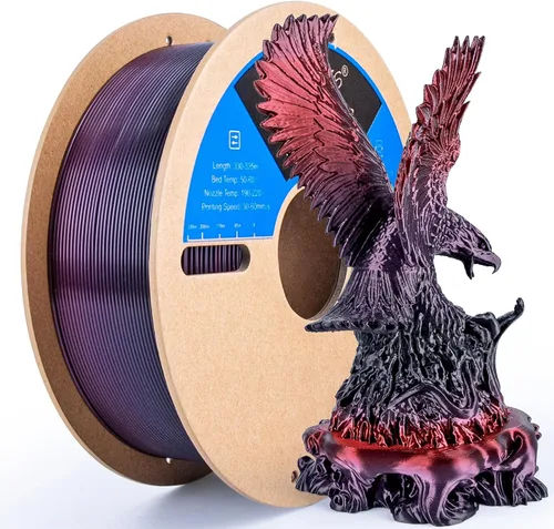 Miniatura 29 de Filamento de seda PLA para impresora 3D Filamento de seda PLA de triple color 1.75mm Filamento para impresión 3D Compatible con la mayoría de Tri