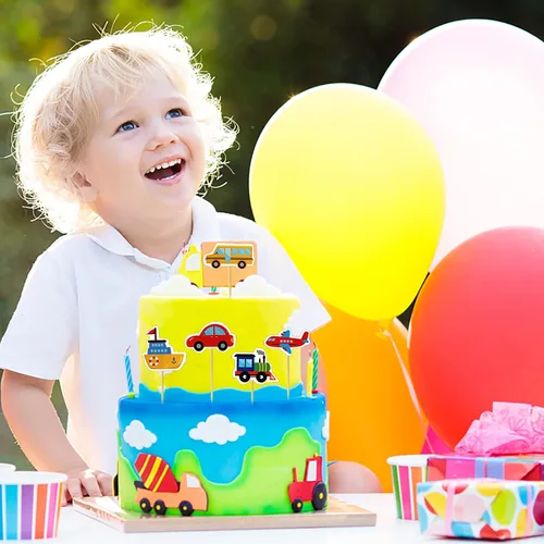 Miniatura 4 de Paquete de 30 adornos para cupcakes de transporte, para automóvil, camión, tren, avión, barco, fiesta, decoración de tartas para niños, cumpleaños