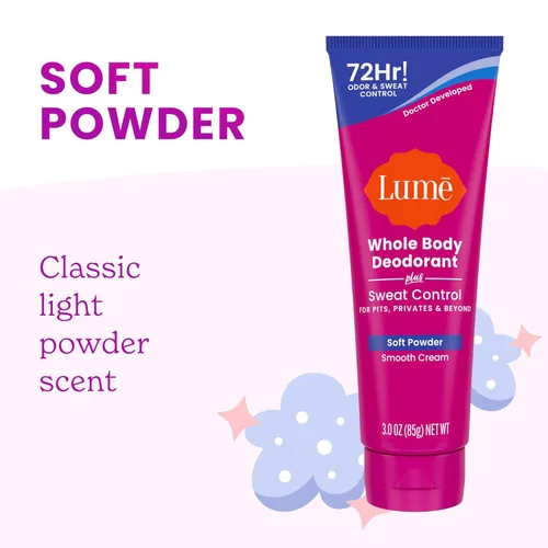 Miniatura 7 de Lume Desodorante para Todo el Cuerpo Plus Control de Sudor - Tubo de Crema Suave - Control de Olor y Sudor de 72 Horas - Sin Bicarbonato de Sodio