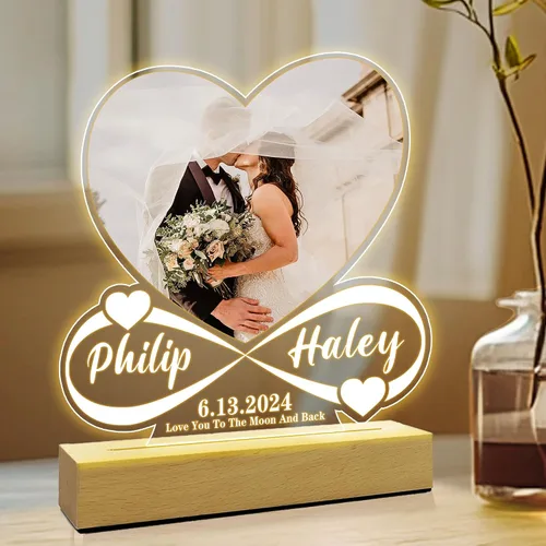 Miniatura 2 de Canción acrílica personalizada con foto, regalo personalizado para novio, novia, cubierta de álbum acrílico, placa de música transparente