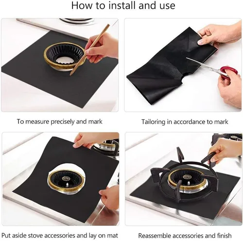 Miniatura 2 de Forlivese Fundas reutilizables para quemadores de estufa de gas, paquete de 10 protectores antiadherentes para quemadores de estufa, tamaño 10.6 x