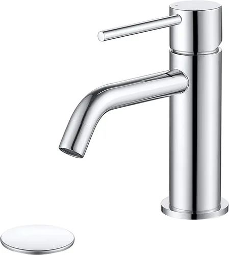 Miniatura 17 de Grifo de fregadero negro con ensamblaje de drenaje y líneas de suministro cUPC, grifos negros mate de acero inoxidable para fregadero de baño, grifo
